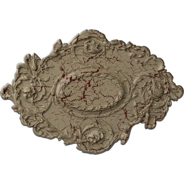 Ekena Millwork Kinsley Flowing Leaf Ceiling Medallion, Hand-Painted Gobi Desert Crackle, 30 3/8"W x 20 3/4"H x 1"P CM30KIGDC - main